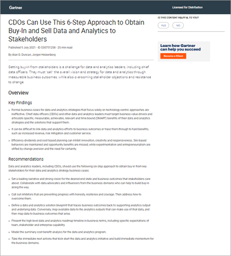Gartner Report: CDOs Can Use This 6-Step Approach to Obtain Buy-In and ...