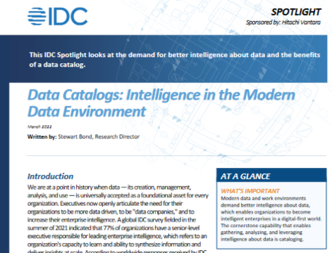IDC Data Catalog - Intelligence in the Modern Data Environment