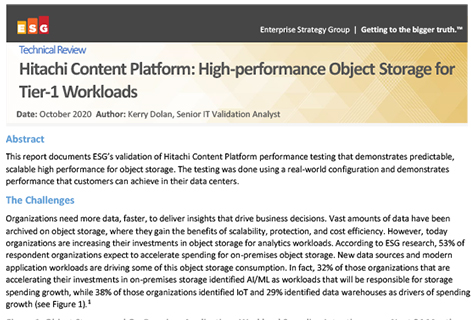 Hitachi Content Platform: High-Performance Object Storage for Tier-1 Workloads