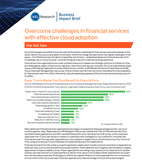 Overcome Challenges in Financial Services with Effective Cloud Adoption - Business Impact Brief